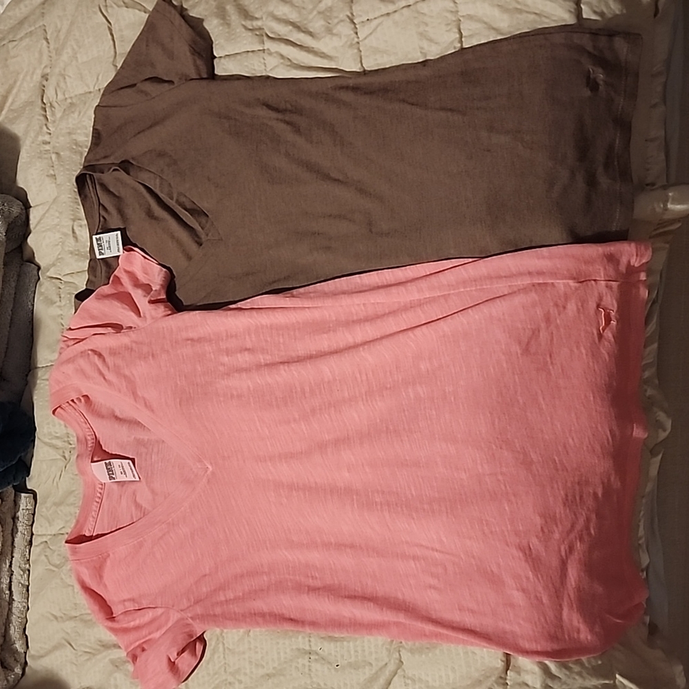 TWO PINK V-Neck Tees